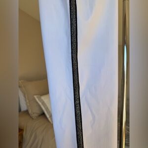 Up! White Pull-On Pants with Metallic Silver and Black Side Stripe (size 6)